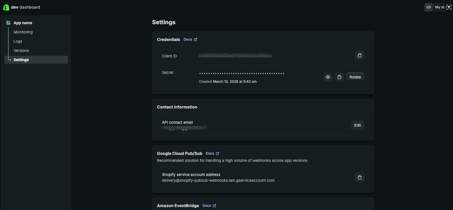 Retrieve credentials