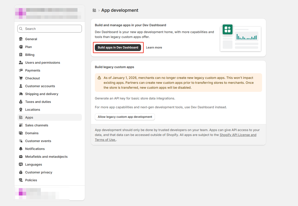 Create app dashboard